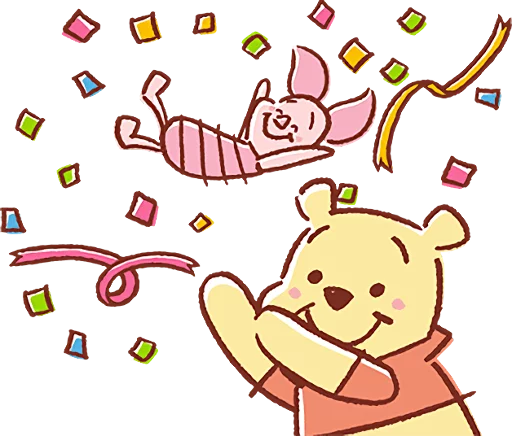 🎉 Стикер «Pooh and Piglet (Lovely)» для Telegram