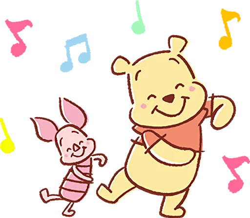 🎶 Стикер «Pooh and Piglet (Lovely)» для Telegram