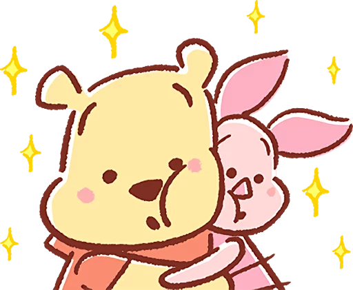 😮 Стикер «Pooh and Piglet (Lovely)» для Telegram