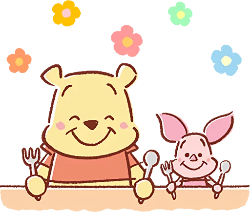 😋 Стикер «Pooh and Piglet (Lovely)» для Telegram