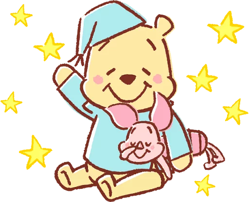 😴 Стикер «Pooh and Piglet (Lovely)» для Telegram