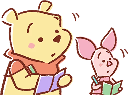 🤓 Стикер «Pooh and Piglet (Lovely)» для Telegram