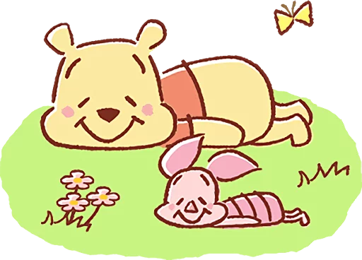 😌 Стикер «Pooh and Piglet (Lovely)» для Telegram