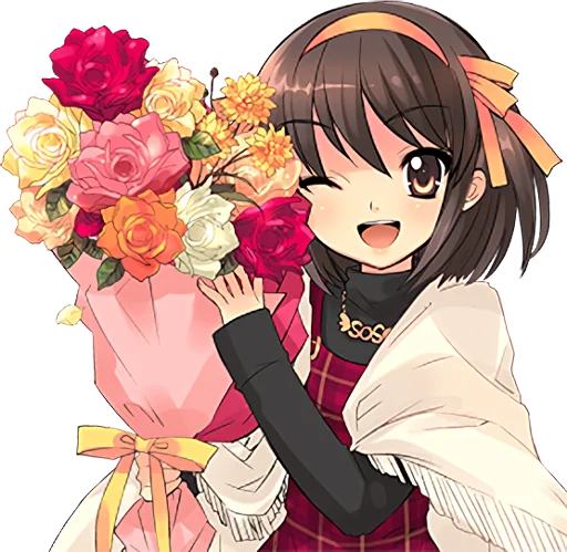 💐 Стикер «The Melancholy of Haruhi Suzumiya» для Telegram