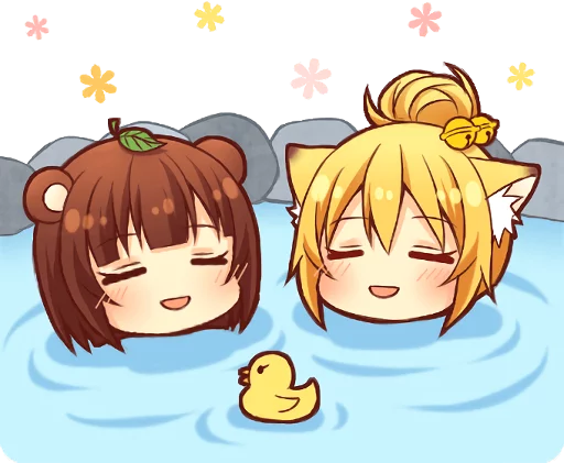 😄 Стикер «Tanuki & Fox girl» для Telegram