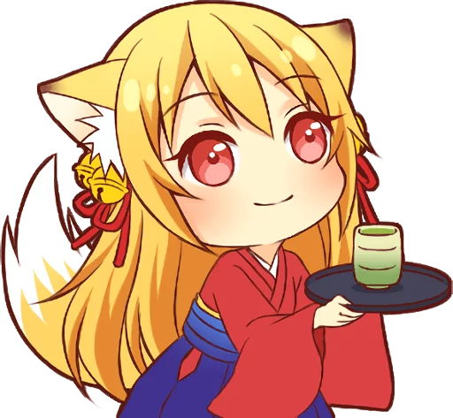 🙂 Стикер «Tanuki & Fox girl» для Telegram