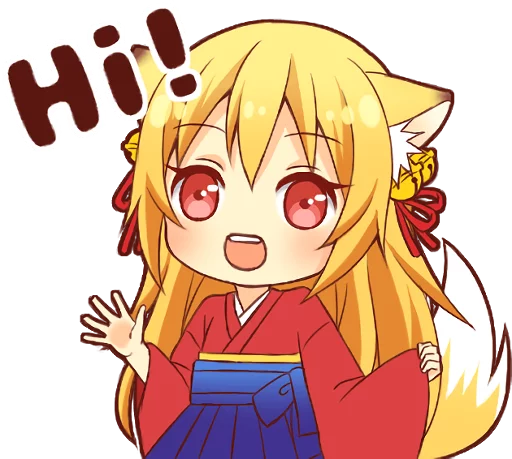 😀 Стикер «Tanuki & Fox girl» для Telegram