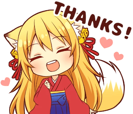 😄 Стикер «Tanuki & Fox girl» для Telegram