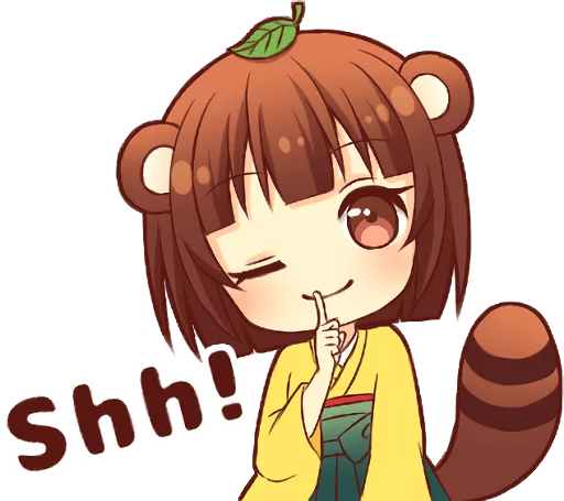 😉 Стикер «Tanuki & Fox girl» для Telegram