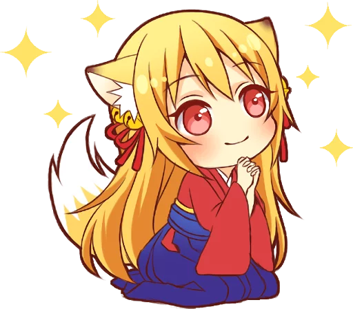 🙂 Стикер «Tanuki & Fox girl» для Telegram