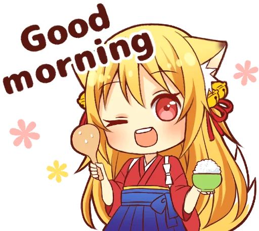 😉 Стикер «Tanuki & Fox girl» для Telegram