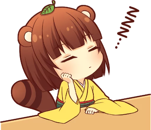 😪 Стикер «Tanuki & Fox girl» для Telegram