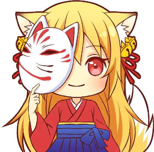 🙂 Стикер «Tanuki & Fox girl» для Telegram