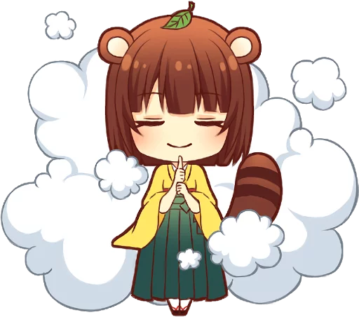 😌 Стикер «Tanuki & Fox girl» для Telegram