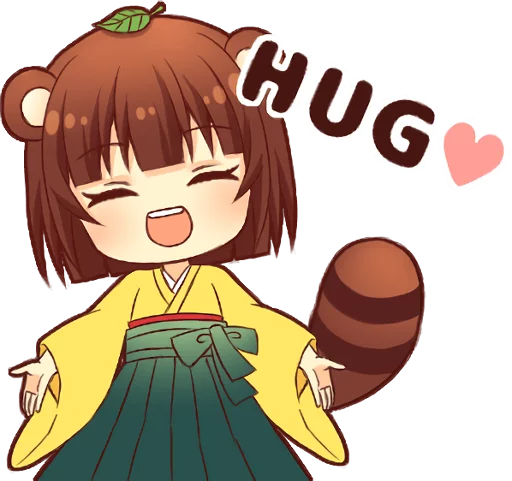 🤗 Стикер «Tanuki & Fox girl» для Telegram