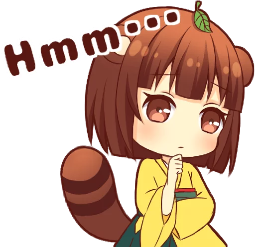 😶 Стикер «Tanuki & Fox girl» для Telegram