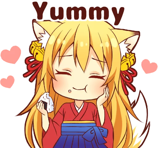 😊 Стикер «Tanuki & Fox girl» для Telegram