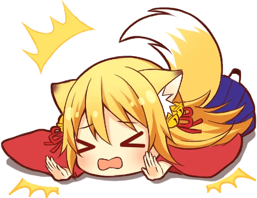 😵 Стикер «Tanuki & Fox girl» для Telegram