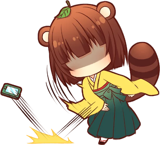 😠 Стикер «Tanuki & Fox girl» для Telegram