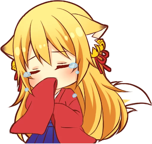 😢 Стикер «Tanuki & Fox girl» для Telegram