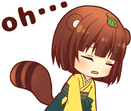😞 Стикер «Tanuki & Fox girl» для Telegram