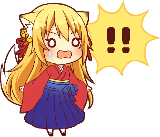 😯 Стикер «Tanuki & Fox girl» для Telegram