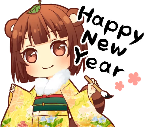 🙂 Стикер «Tanuki & Fox girl» для Telegram
