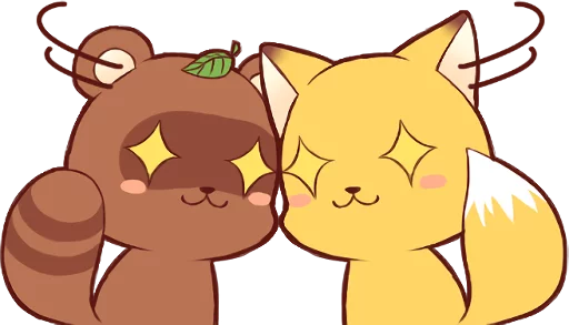 🤩 Стикер «Tanuki & Fox girl» для Telegram