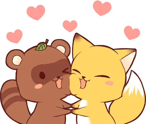 🦊 Стикер «Tanuki & Fox girl» для Telegram