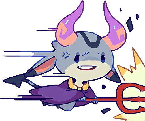 😠 Стикер «TINY DEVIL "HORN" STICKERS» для Telegram