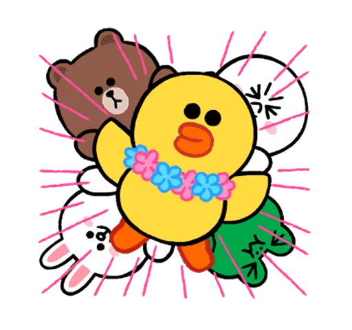 🐥 Стикер «LINE Characters Cute and Soft Summer» для Telegram