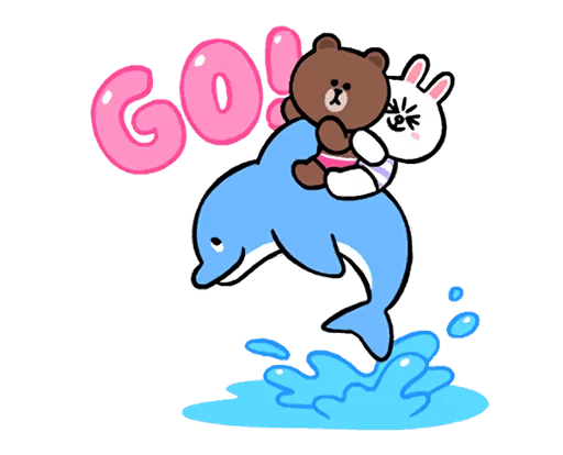 🐬 Стикер «LINE Characters Cute and Soft Summer» для Telegram