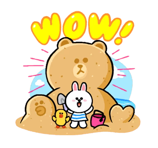 😮 Стикер «LINE Characters Cute and Soft Summer» для Telegram