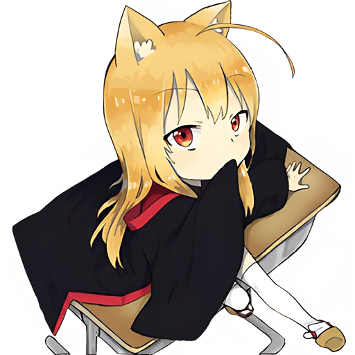🫢 Стикер «Лисичка тян» для Telegram
