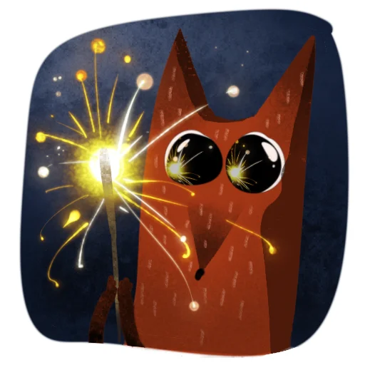 🎆 Стикер «Лисичка Изольда» для Telegram