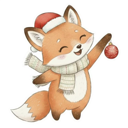 🎄 Стикер «лисенок» для Telegram