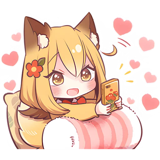 🥰 Стикер «Лиса-чан» для Telegram