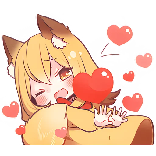 ❤️ Стикер «Лиса-чан» для Telegram