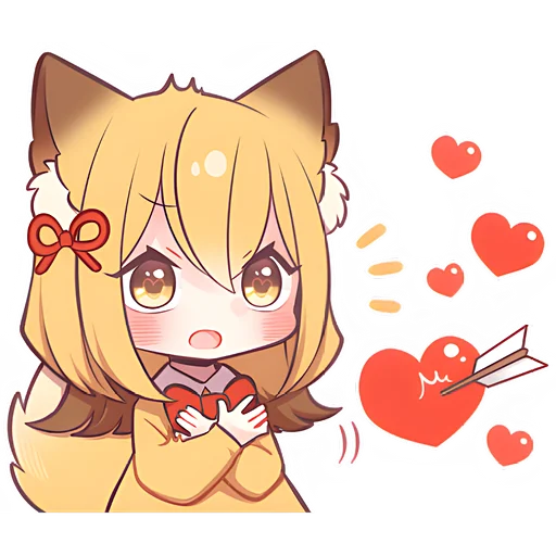 💘 Стикер «Лиса-чан» для Telegram