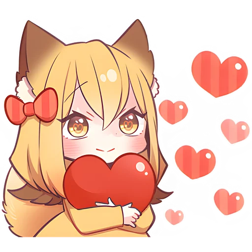 ❤️ Стикер «Лиса-чан» для Telegram
