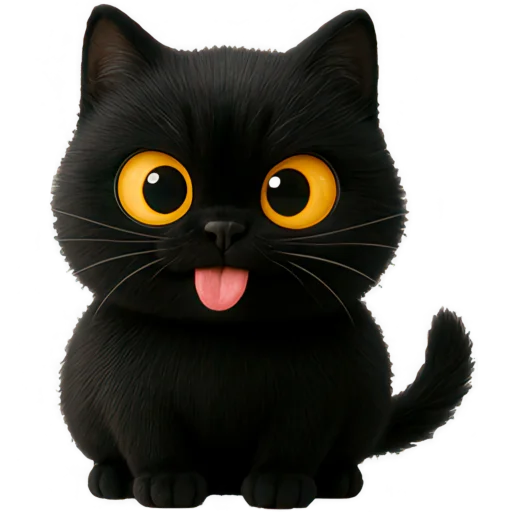 😛 Стикер «Черная киса» для Telegram