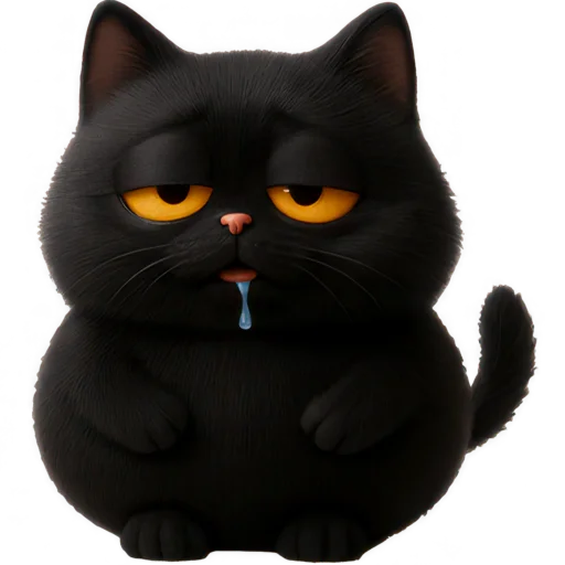 🤤 Стикер «Черная киса» для Telegram
