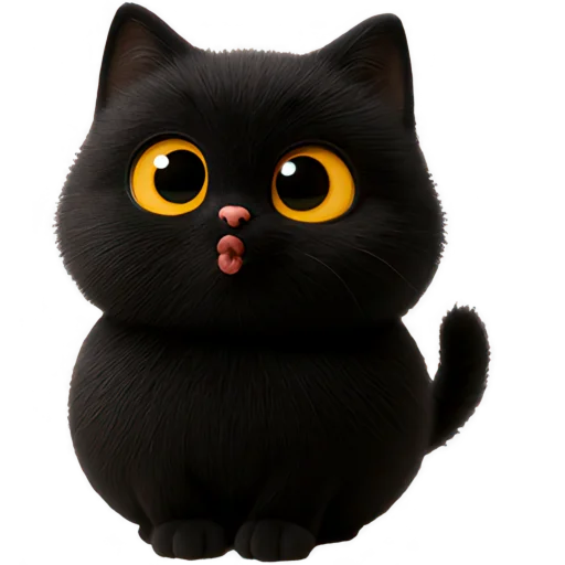 😘 Стикер «Черная киса» для Telegram