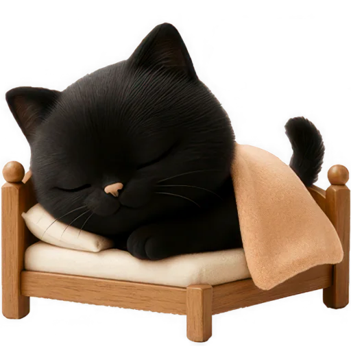 😴 Стикер «Черная киса» для Telegram