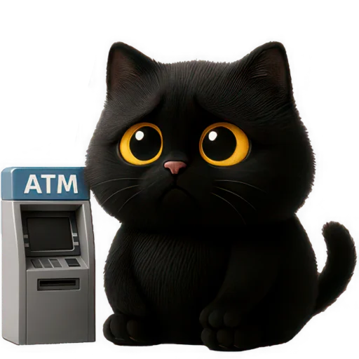 😟 Стикер «Черная киса» для Telegram