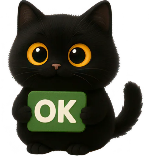 ✅ Стикер «Черная киса» для Telegram