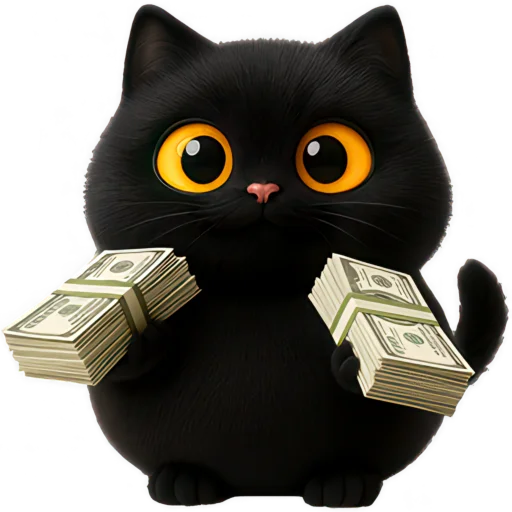 💵 Стикер «Черная киса» для Telegram