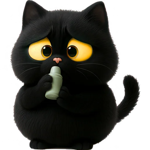 🤪 Стикер «Черная киса» для Telegram