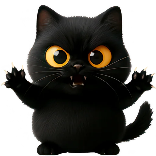 👹 Стикер «Черная киса» для Telegram