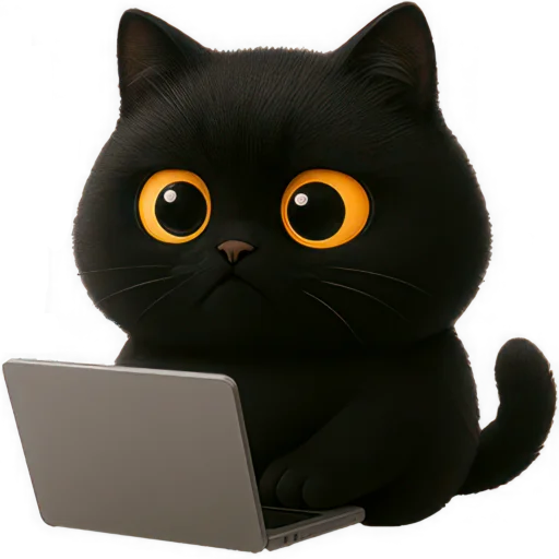 💻 Стикер «Черная киса» для Telegram